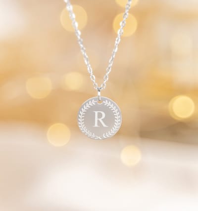 Ketting met Letter R 'Olivia' | Stainless Steel Zilver