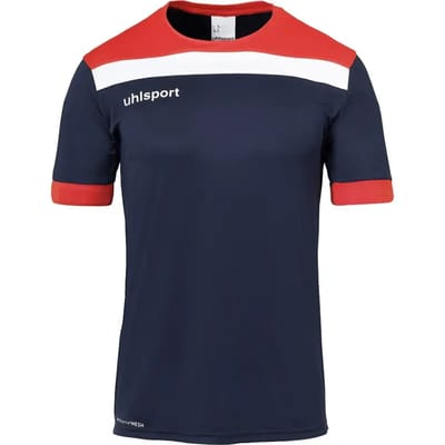 Uhlsport Offense 23 Shirt Korte Mouw Kinderen - Marine / Rood / Wit | Maat: 164