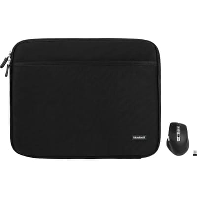 BlueBuilt Laptophoes breedte 37 cm 15-16 inch M Zwart + Maximus Muis