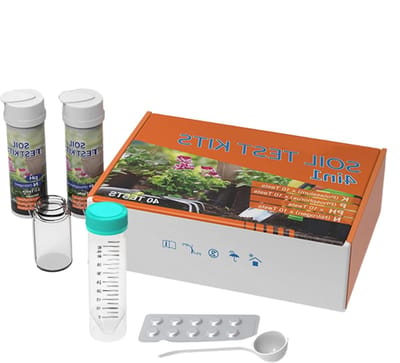 Bodemtestkit Tuinieren - Voedingsstofmeter pH - Planten Gezond Houden - 4-voudige Meting - 40 Tests - Grijs