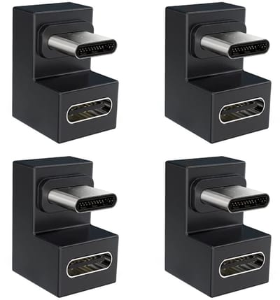 Allecto - USB C Type-C Adapter - 4-Pack U Vorm Adapter - 10Gbps PD 100W - Geschikt voor Laptop - Mobiele Telefoon - Nintendo Switch Gebruik - Zwar