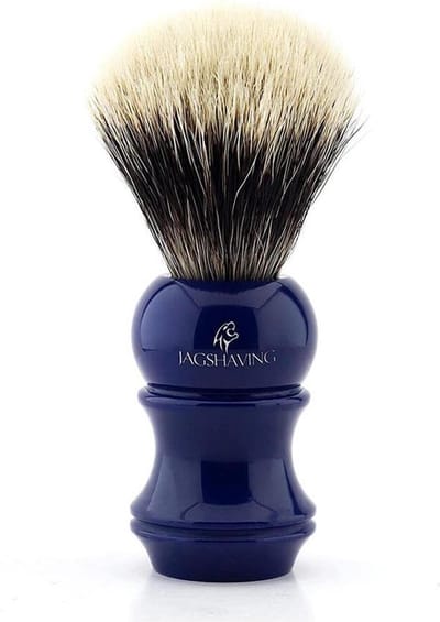 Blauwe scheerkwast voor heren, synthetisch scheerkwast met zilveren punt voor scheren thuis en in de salon (scheerkwast)