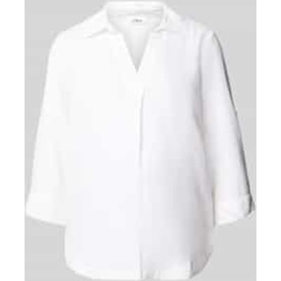 Linnen gemengde blouse met 3/4 mouwen en kraag voor dames s.Oliver