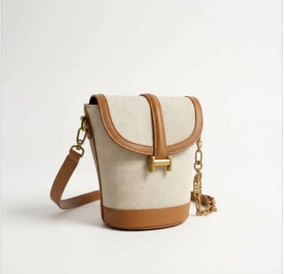 TK-S Kleine Schoudertas-Crossbodytas, geweven stof, zwarte afwerking