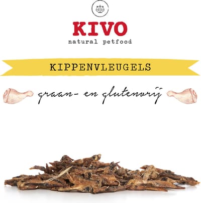 Kivo Petfood Hondensnack Kippenvleugels 2 zakken x 200 gram - Graanvrij en Glutenvrij
