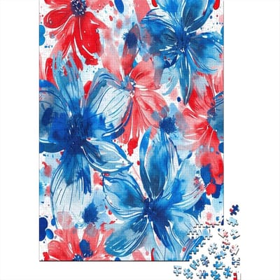 Bloemen Puzzel - Legpuzzel Volwassenen - Ontspanning Thuis - Gerecycled Karton Precisie - 75x50cm 1000 Stukjes - Aquarel Stijl
