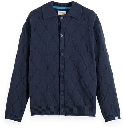 Scotch & Soda Open Work Long Sleeve Shirt Sky Captain Maat: S | Sweaters Outlet | Heren | Blauw