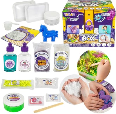 TUBAN SLIME Multisensorische set, mix van sensorische materialen, creatieve set voor experimenten, kindvriendelijk 6+