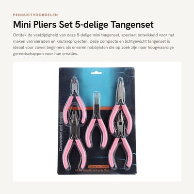 Dailygoods- Sieradentangen 5-delig - Mini Tang Set - Duurzaam Gereedschap - Handwerk Sieraden - DIY Tool - Hoogwaardig Materiaal - Tangset