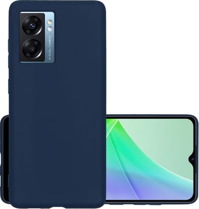 Hoesje - Geschikt voor OPPO A77 - Sterk & Shockproof - Hoes Cover - Siliconen Case - Donkerblauw