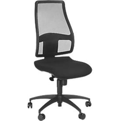 Topstar bureaustoel Syncro Net, synchroonmechanisme, zonder armleuningen, gazen rugleuning, ergonomisch gevormde wervelsteun, zwart