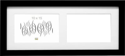 Deknudt Frames fotolijst S66KC2 - zwart - 2 horizontale foto's 10x15 cm