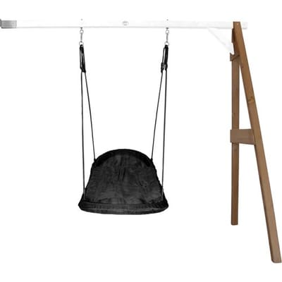 AXI Roxy Nestschommel met frame van hout in Bruin/Wit - Aanbouwschommel - FSC hout - Schommel met muurbevestiging, 1 nest schommel en 2 grondankers - Schommelset voor kinderen - 10 jaar Garantie!