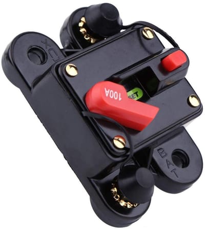 VT Goods - Miniatuur Circuitonderbreker - 100A - Resetbare Fuse - Voor Auto Boot Fiets Stereo - Bescherming tegen Overbelasting - Veilig en Betrouwbaar