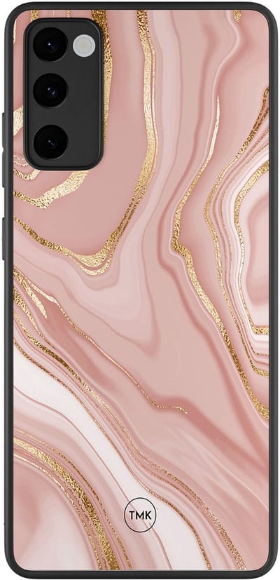 Hoesje geschikt voor Samsung Galaxy S20 FE - Rose marble - Roze - TPU case - Marmer - Hardcase zwart telefoonhoesje