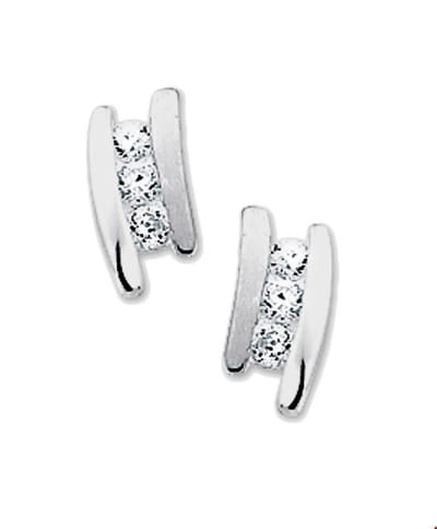 TFT Oorknoppen Zirkonia Poli/mat Zilver Gerhodineerd Mat Glanzend 9 mm x 4.5 mm