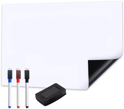 Dailygoods- Whiteboardfolie 80 x 40 cm - Zelfklevend - Afveegbaar - Krasbestendig - Olieafstotend - Waterafstotend - Inclusief 3 droogwismarkers en gum - Magnetisch Bord