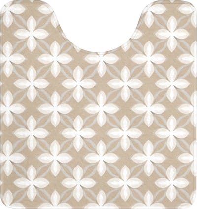 WC mat met uitsparing 55x60 cm - Antislip - Patroon - Symmetrisch - Beige - Toiletmat met uitsnijding - Vloermat - Douchemat - Toilet tapijt - Toiletmatten