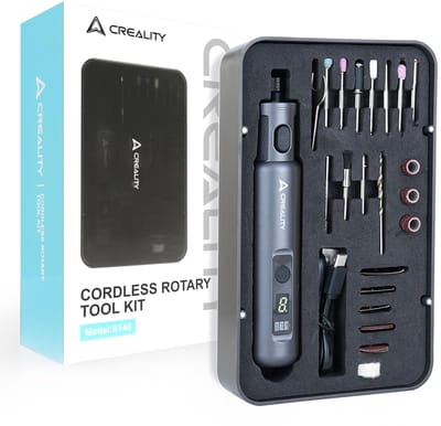 Creality Draadloze Roterende Tool - 24-in-1 - Voor het afwerken van 3D-prints - USB-oplaadbaar - 3,7V - Graveerpen - Set voor schuren, polijsten, ondersteuningen verwijderen, boren, etsen, graveren - 3D-printgereedschapset