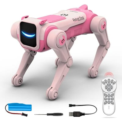 Intelligente RC Robot Hond Afstandsbediening Elektronische Puppy Slim Interactief Stunt Dans Programmeerbaar Bionisch Speelgoed Kinderen Cadeau pink