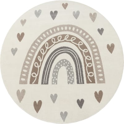 Kindertapijt Ninique beige 120 cm rond