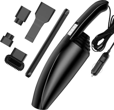 Mini 4-in-1 Autostofzuiger – Nat & Droog – 120W – 12V – 5m Kabel – Draagbare Handstofzuiger voor Auto – Lage Geluid – Ergonomisch – Wasbaar Filter – Incl. Accessoires
