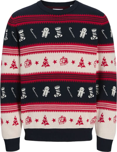 JACK&JONES - JJXMAS NOEL KNIT CREW NECK - Heren - Gebreide truien