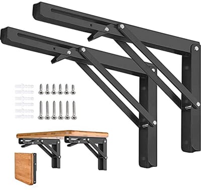 Opvouwbare Plankbeugels 18 Inch - 2 Stuks - Heavy Duty Inklapbare Wandbeugels voor Planken, Garage, Kleding en Planten