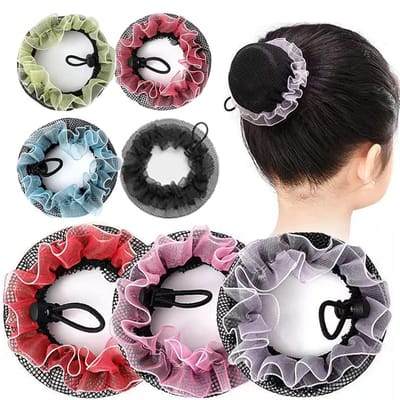 7 stuks - Kleurrijke knot haarnetje - Klein 7,5 cm/2,95 inch - Elastisch gaas - Herbruikbaar - Met trekkoord - Geschikt voor meisjes en kinderen