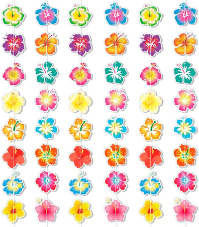 Dailygoods- Slingers 6 Stuks - Hawaiiaanse Bloem - Tropische Decoratie - Luau Aloha Garland - Feestdecoratie - Opknoping