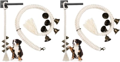 Honden Deurbel Set - Trainingsbel - Zindelijkheidstraining Hond - Verstelbare Lengte - 4 Stuks - Wit Brons