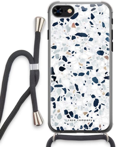 Case Company® - Hoesje met koord geschikt voor iPhone 8 hoesje met Koord - Terrazzo N°1 - Telefoonhoesje met Zwart Koord - Bescherming aan alle Kanten en Over de Schermrand