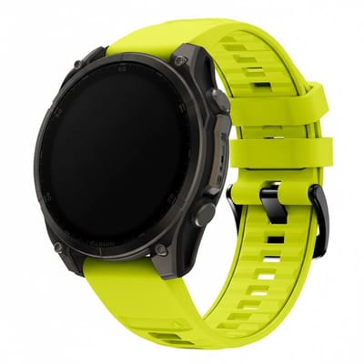 Siliconen bandje - geschikt voor Garmin Fenix 5S (Plus) / 6S / 7S / 8 (43 mm) / Approach S12 / S42 / S70 42 mm / Epix Pro (Gen 2) 42 mm / D2 Delta S / Mk3(i) 42 mm - gesp - lime
