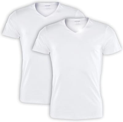 Puma - Basic 2 Pack V-Neck Tee - Basic Shirts - S - Wit