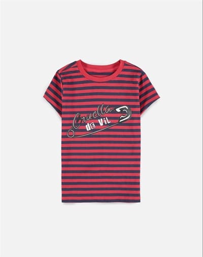 Disney Cruella - Striped Kinder T-shirt - Kids 98 - Rood/Zwart