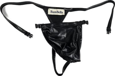 BamBella® S/M open kruis string Maat S/M nep leer voor mannen - BDSM Erotische Sex kleding