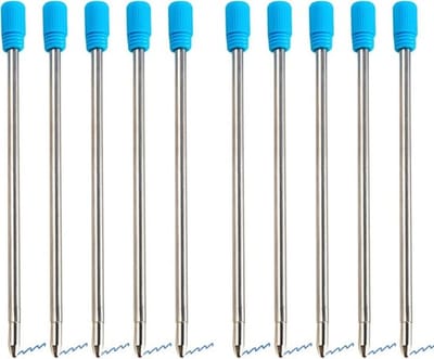 20 Stuks Vulling Balpen,7CM Metalen Balpenvulling,Vulling voor Balpen Medium,Zwart/Blauw (Blauw)