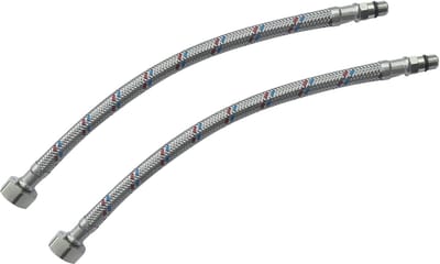 Dailygoody - Set van 2 Voegslangen voor Mengkraan - Flexibel en Duurzaam - Zilver - Geschikt voor Badkamer en Keuken - Ideaal voor Sanitair