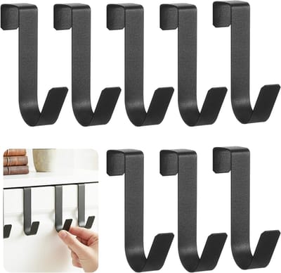 Zware deurhaken voor kasten - 8 stuks, zonder boren, ideaal voor opbergruimte, metalen haak voor decoratie en organisatie