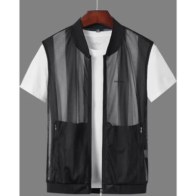 Lente en zomer Snel drogend ademend dun vest Herenvest Huidkleding Mesh vest Outdoorvest Tide M zwart