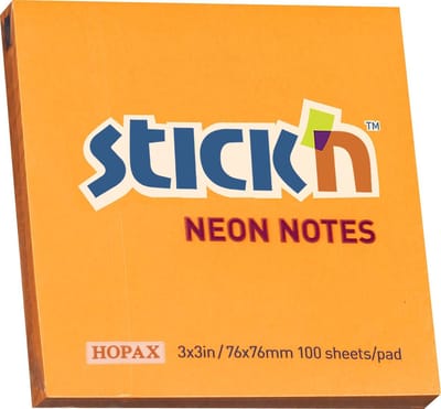 Stick'n sticky notes - 76x76mm - Oranje - 100 memoblaadjes