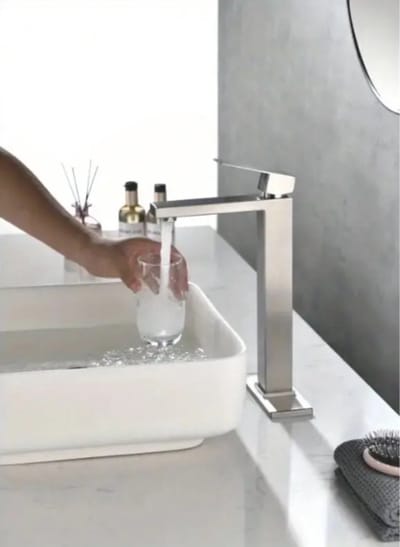 Hudor Wastafelmengkraan Chroom Verhoogd - Fonteinkraan Messing Enipee Collectie - Wastafelkraan Hoge Uitloop Modern Design - Enkele Hendel