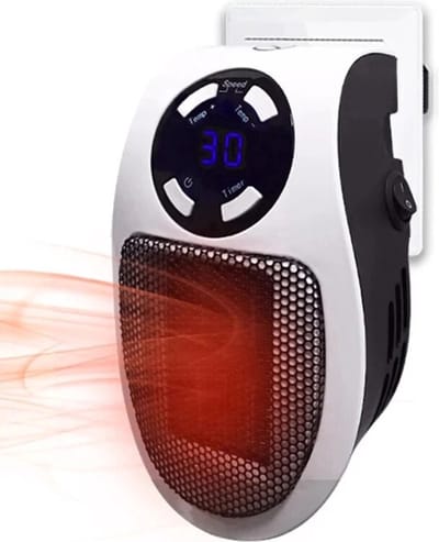 Edmondo Stopcontact verwarming - Elektrische Kachel - Keramische Stopcontact Verwarming 500 Watt - Wonder Heater - Plug In - Mini Kachel - Mini Heater - Badkamerkachel - Wit + Pop It sleutelhanger