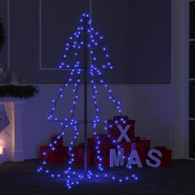 vidaXL - Kegelkerstboom - 160 - LED's - binnen - en - buiten - 78x120 - cm