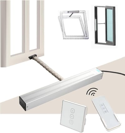 Elektrische Raamopener - Automatische Ventilatie - Klimaatbeheersing Huis - Dubbele Ketting Design - Verschillende Slaglengtes - Zilver