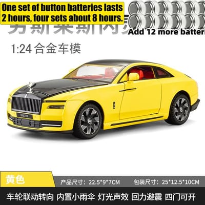 1:24 Rolls Royce Spectre Ultra Luxe Elektrische Coupé Legering Spuitgietmodel Auto Geluid & Licht Verzamelobjecten Verjaardagscadeau Voor Vriend