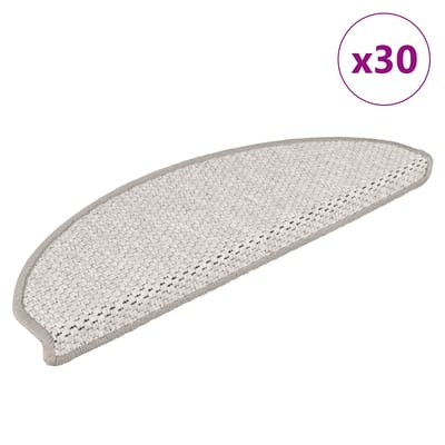 vidaXL - Trapmatten - zelfklevend - Sisal-Look - 30 - st - 65x21x4 - cm - Platina