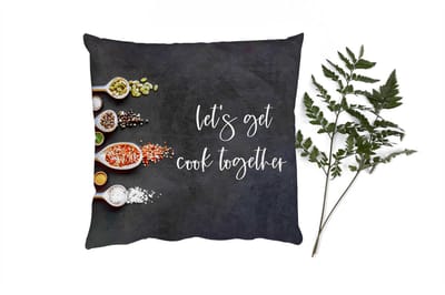 Sierkussens - Kussentjes Woonkamer - 40x40 cm - Let's get cook together - Koken - Quotes - Spreuken