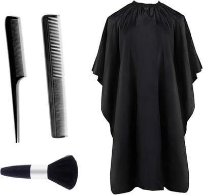 Haar Salon Cape met Stofborstel, Kammen en Sjaal - Onmisbare Salon Accessoires voor Kappers en Klanten