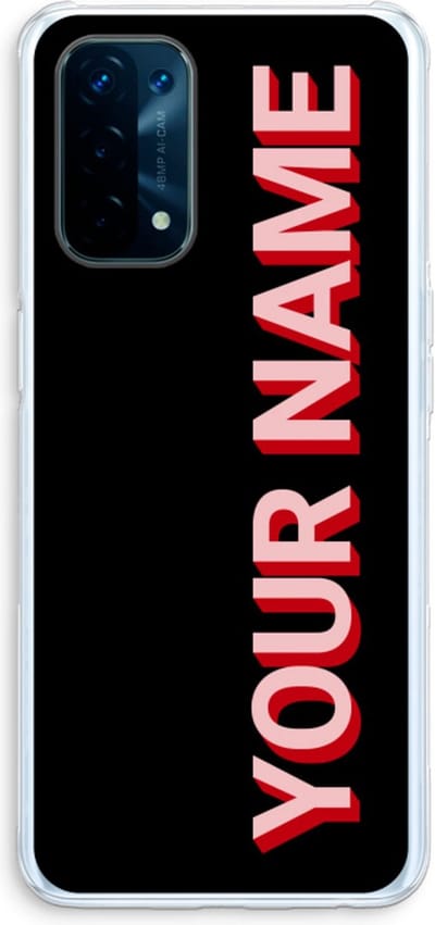 Gepersonaliseerd - Case Company® - Hoesje geschikt voor Oppo A74 5G hoesje - Namecase - Soft Cover Telefoonhoesje - Bescherming aan alle Kanten en Schermrand